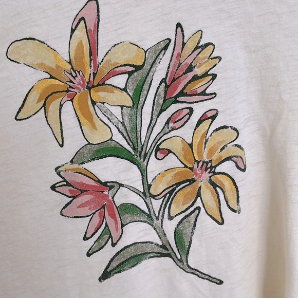 Pick any 3 for $10 🌸 Floral Embroidered Cream T-Shirt - Picture 2 of 4
